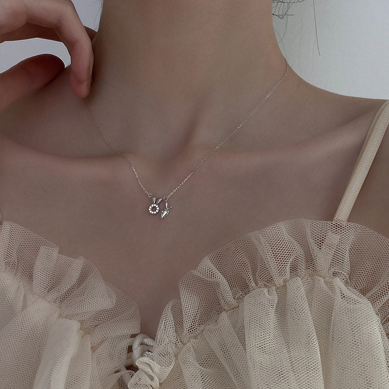 Pure silver necklace female clavicle chain