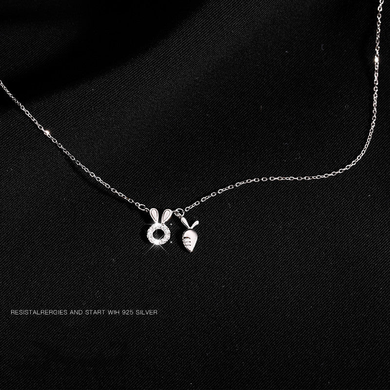 Pure silver necklace female clavicle chain