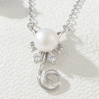 Freshwater Pearl Cat Pendant Necklace And Earing Sets