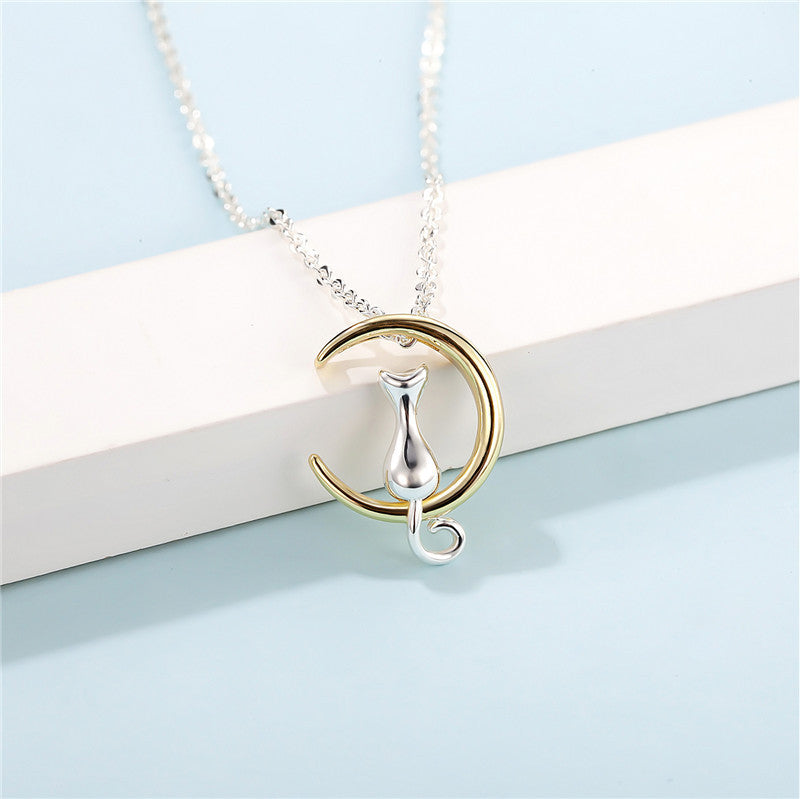 Pet Charm Moon Cat Choker Pendant Necklace