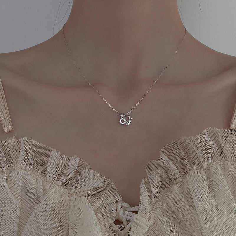 Pure silver necklace female clavicle chain