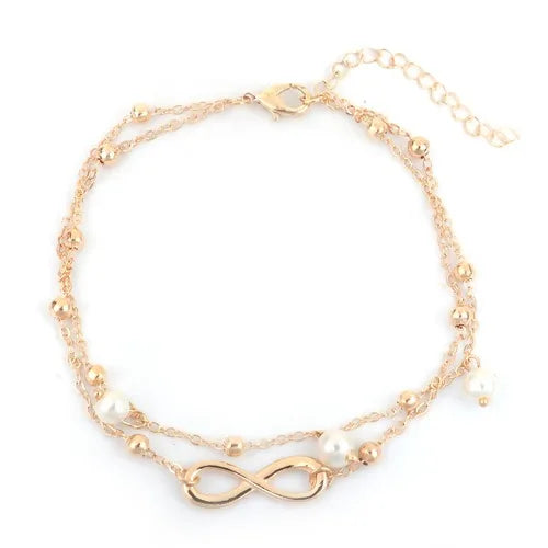Double Layered Pearl Anklets