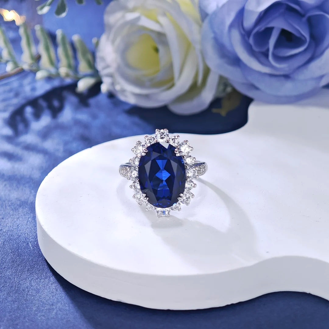 OVAL BLUE SAPPHIRE RING