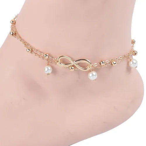 Double Layered Pearl Anklets