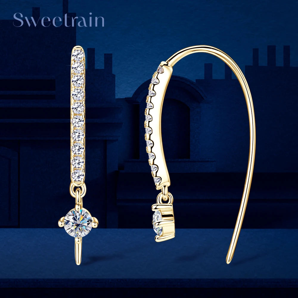 MOISSANITE STERLING SILVER EARRINGS