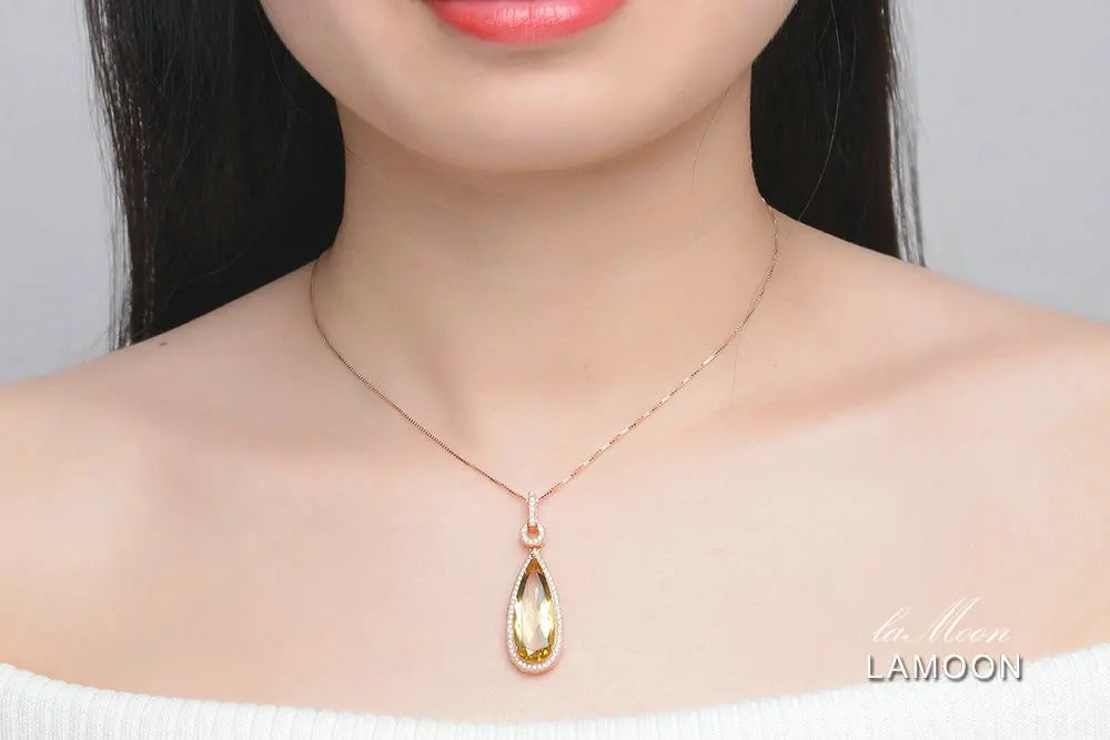 CITRINE ROSE GOLD NECKLACE