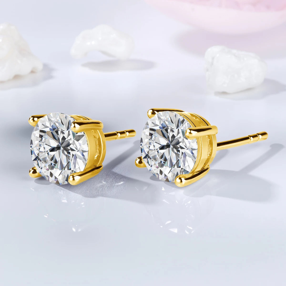 18K GOLD MOISSANITE EARRINGS