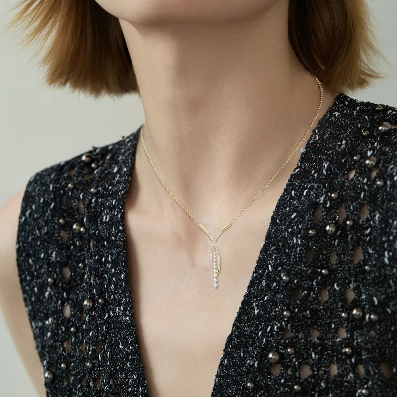 MOISSANITE CROSS SILVER NECKLACE
