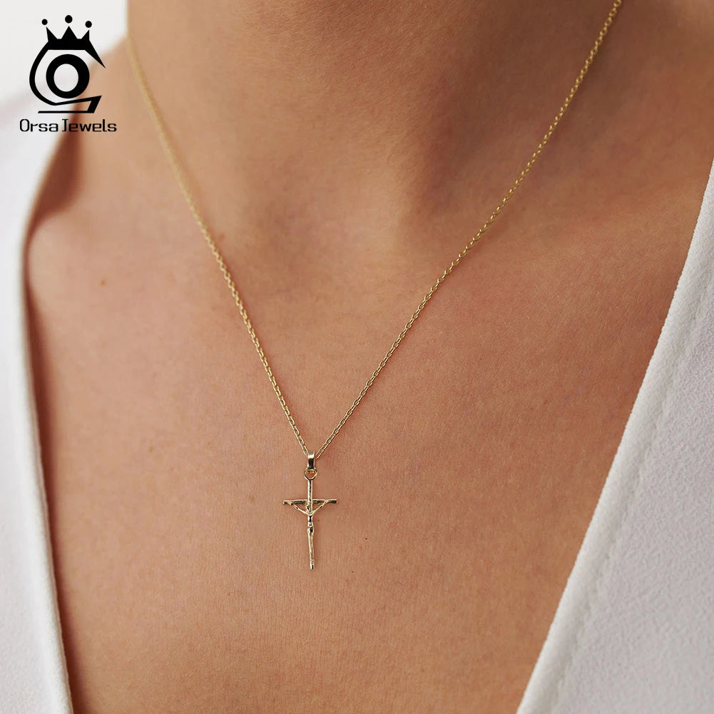 STERLING SILVER CROSS NECKLACE