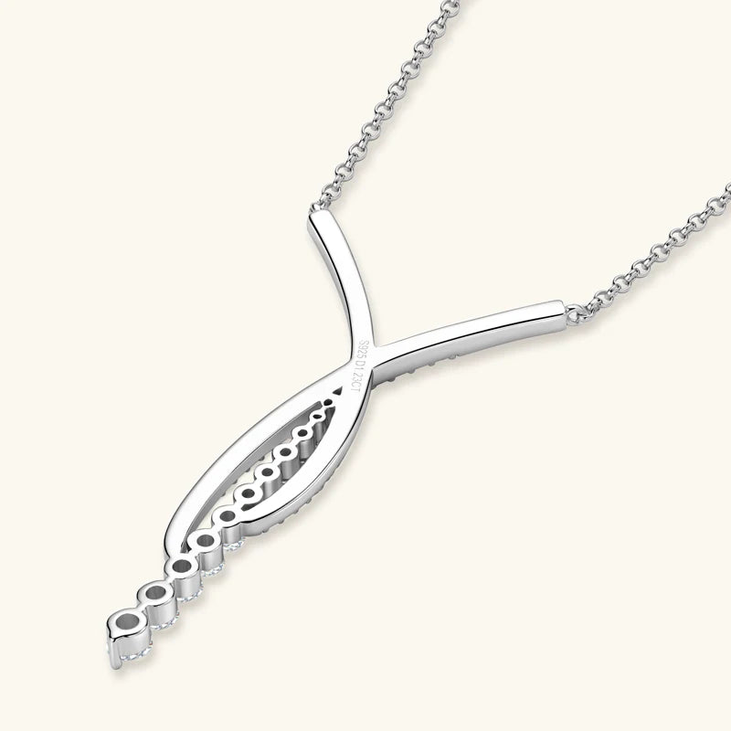MOISSANITE CROSS SILVER NECKLACE