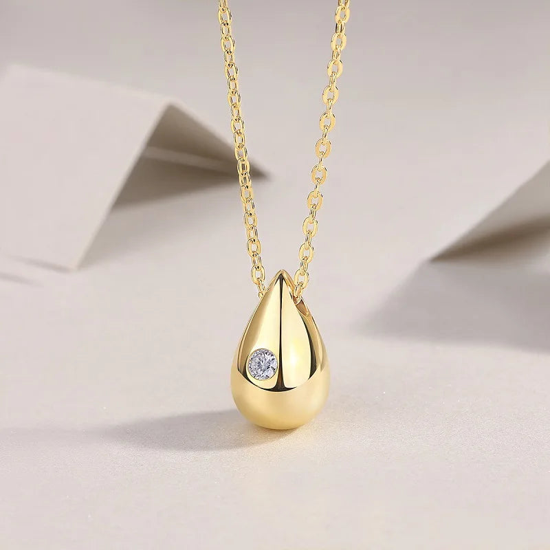 Gold-Tone Teardrop Pendant Necklace