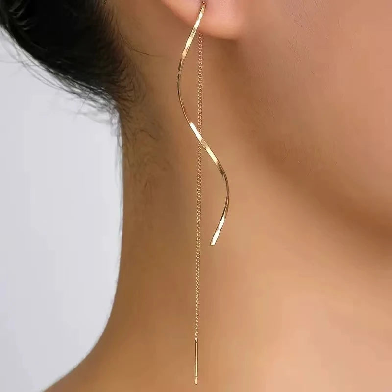 Long Tassel Earrings With Chain