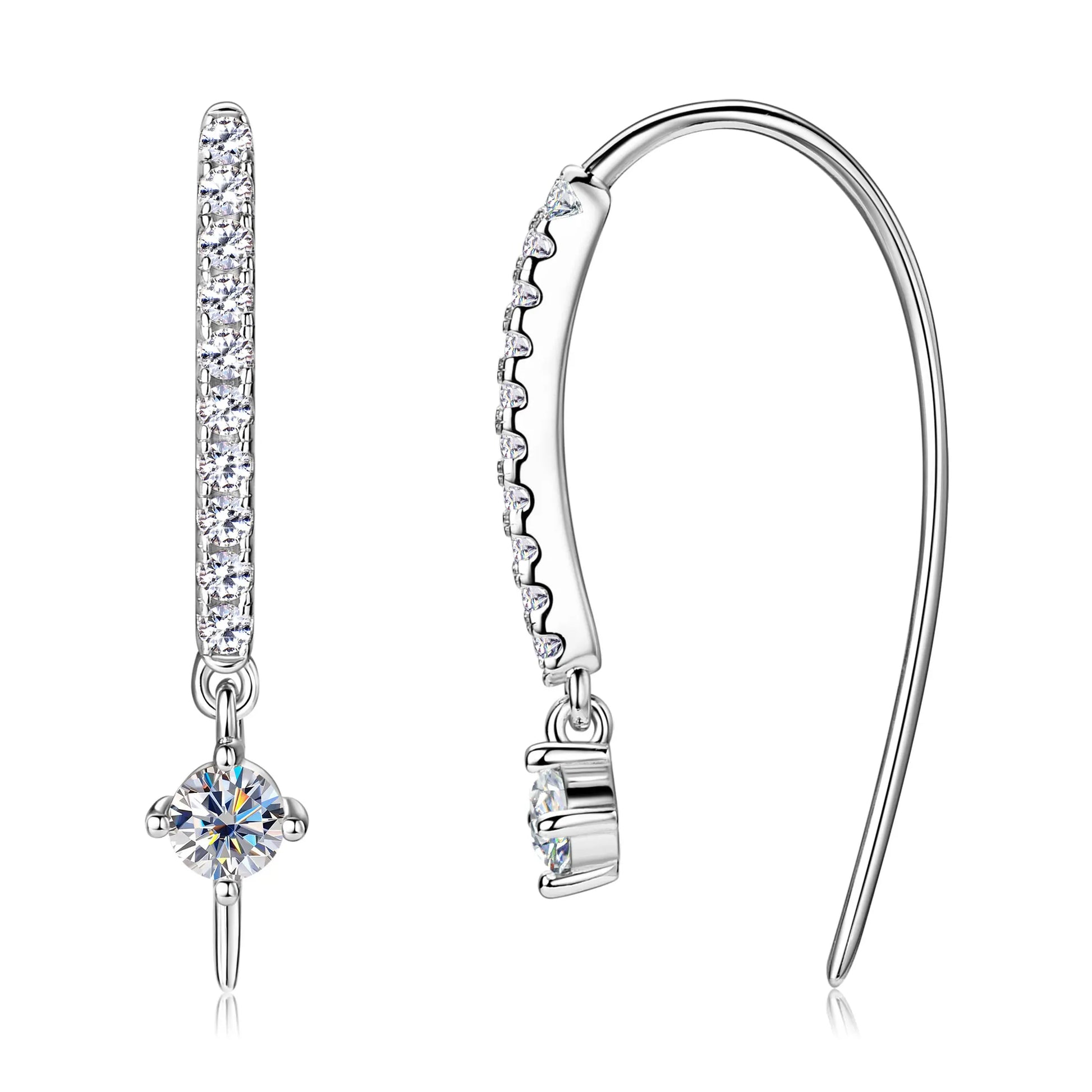 MOISSANITE STERLING SILVER EARRINGS