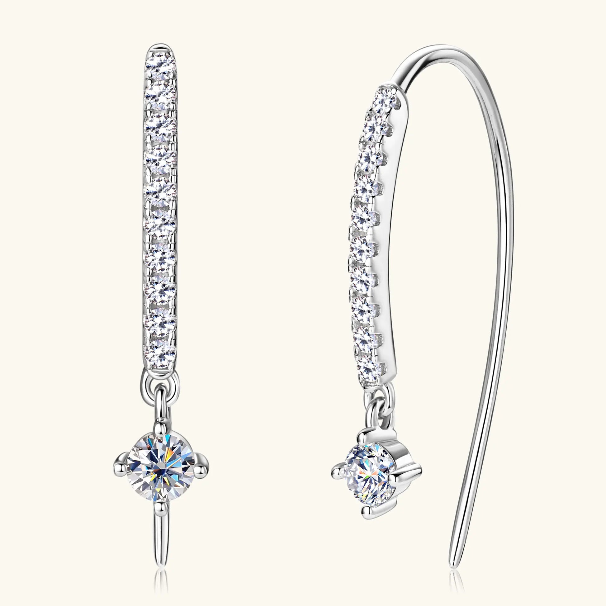 MOISSANITE STERLING SILVER EARRINGS