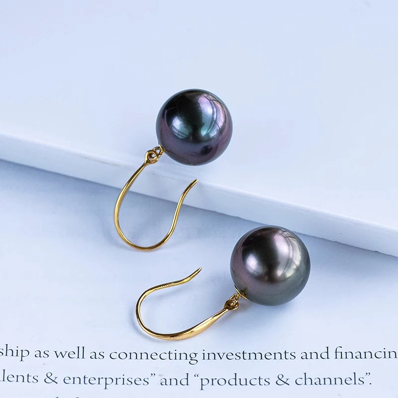 TAHITIAN PEARL GOLD EARRINGS