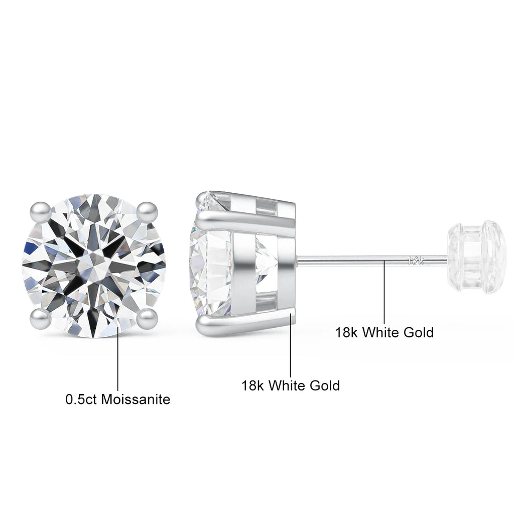 18K GOLD MOISSANITE EARRINGS