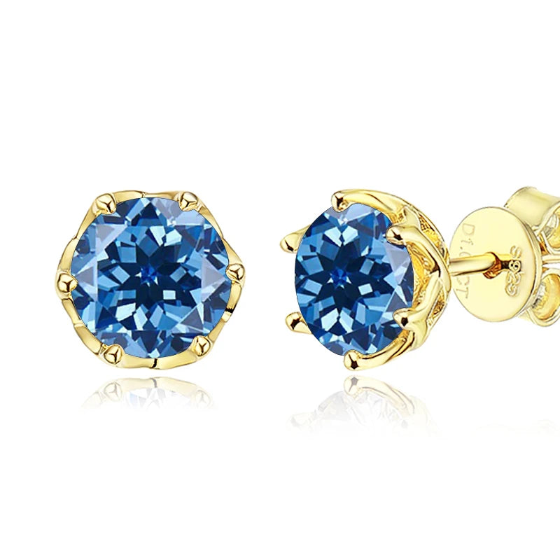 MOISSANITE GOLD STUD EARRINGS