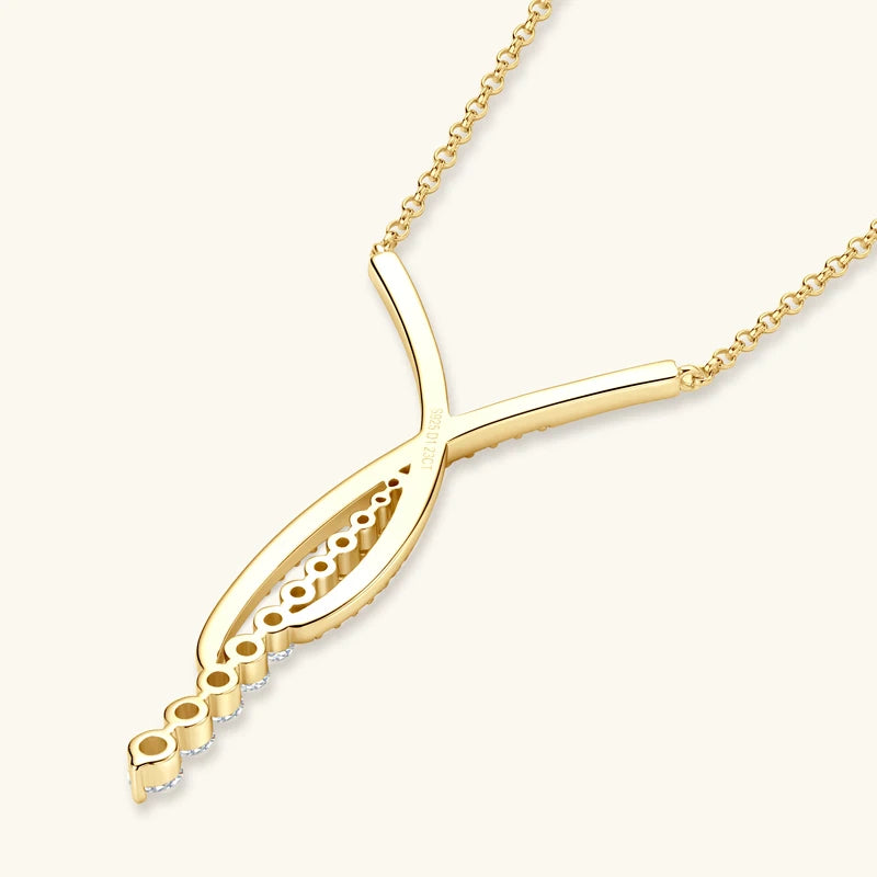 MOISSANITE CROSS SILVER NECKLACE