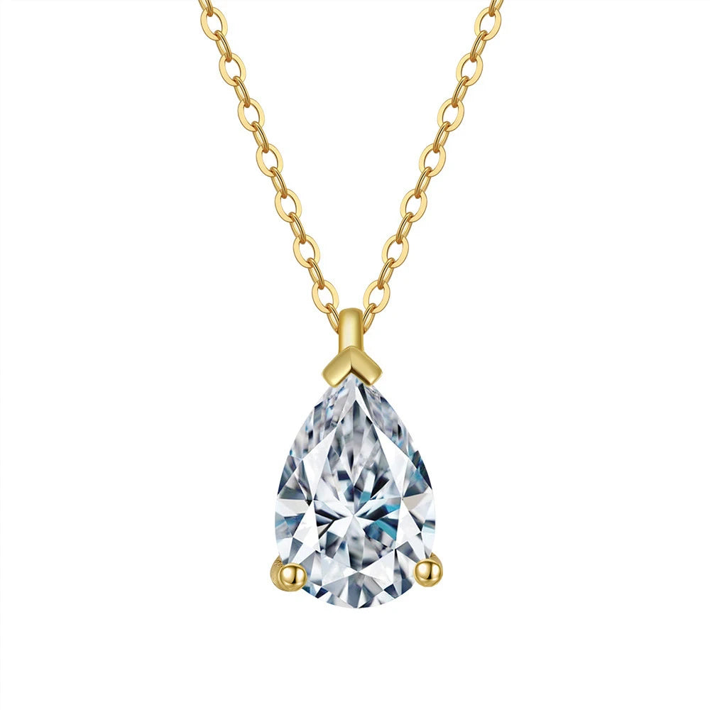 ZIRCON SILVER GOLD NECKLACE
