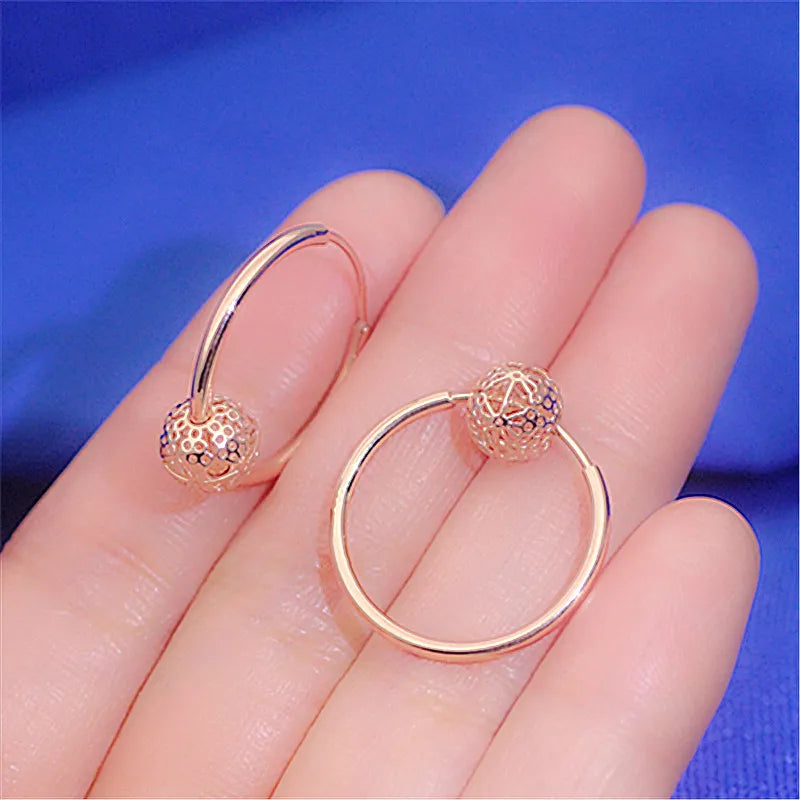 PURPLE ROSE GOLD HOOP EARRINGS