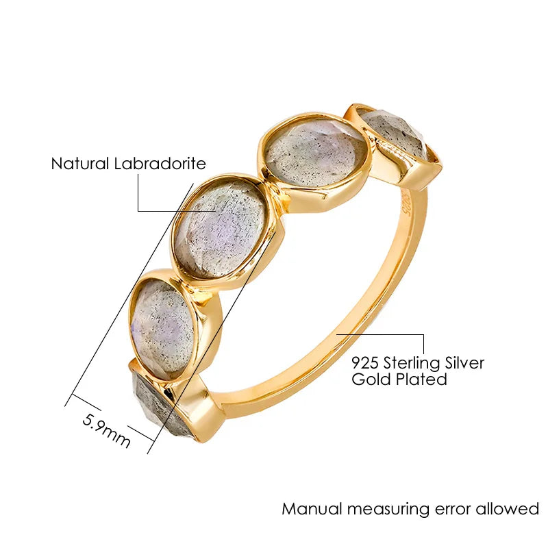 NATURAL LABRADORITE GOLD RING