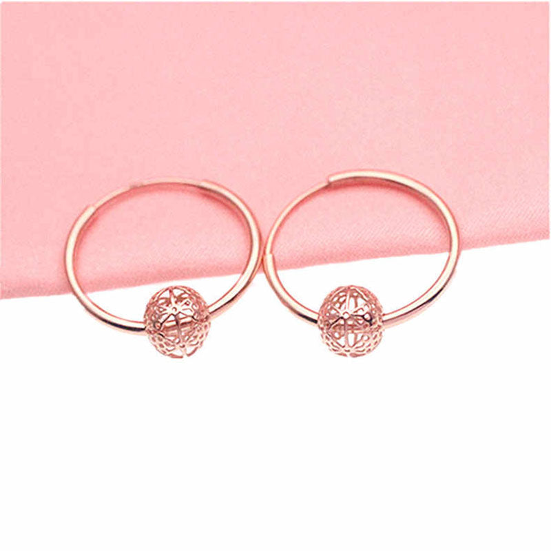 PURPLE ROSE GOLD HOOP EARRINGS