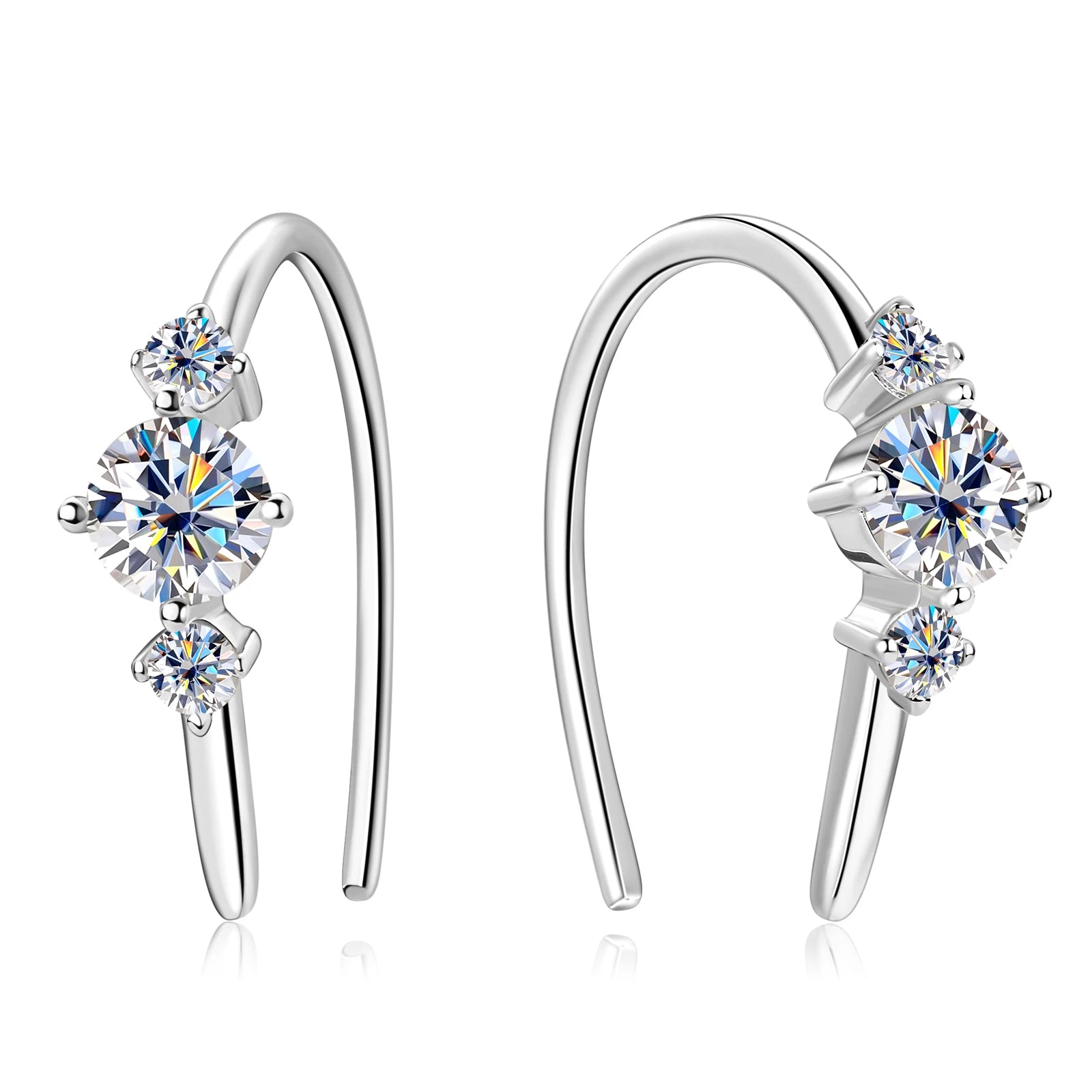 MOISSANITE STERLING SILVER EARRINGS