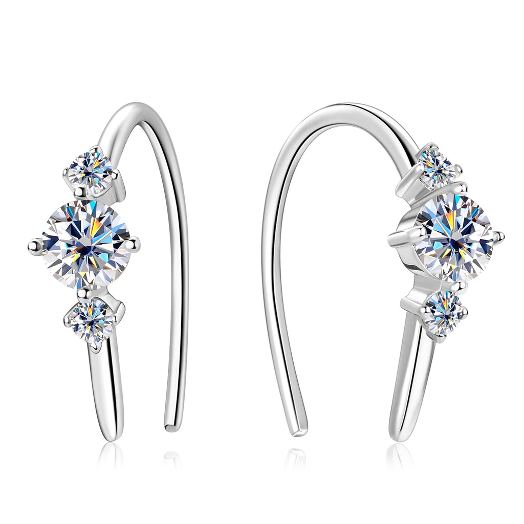 MOISSANITE STERLING SILVER EARRINGS