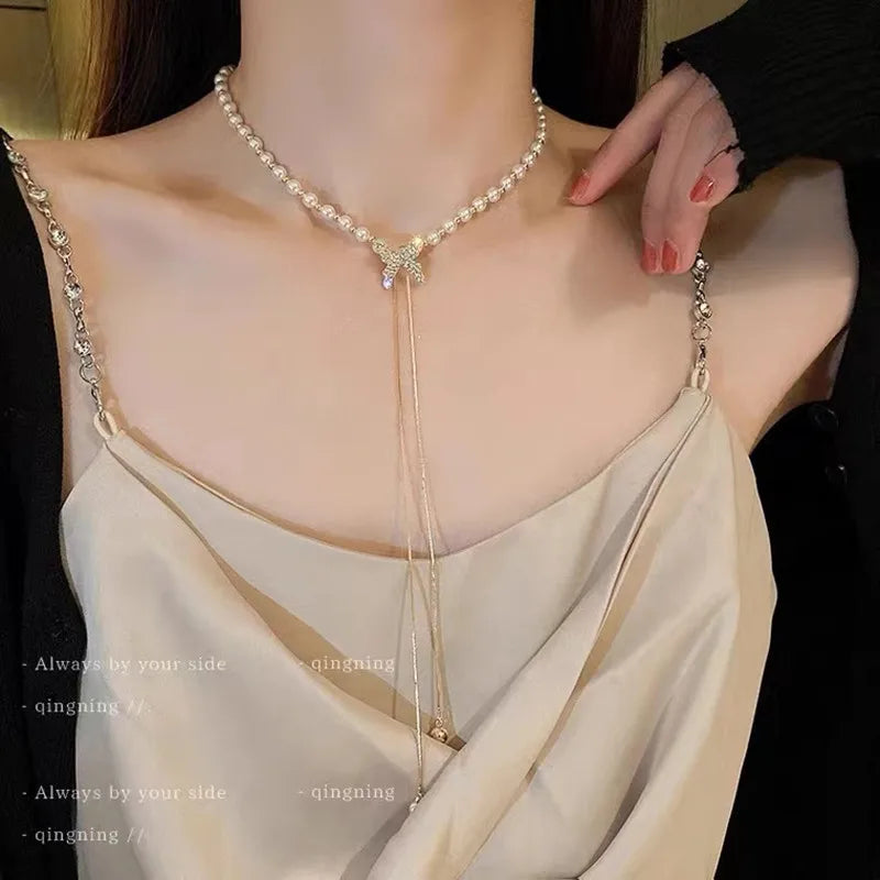 KPOP PEARL CHOKER NECKLACE