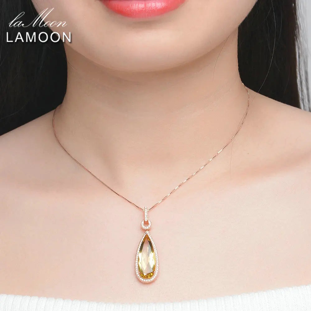 CITRINE ROSE GOLD NECKLACE