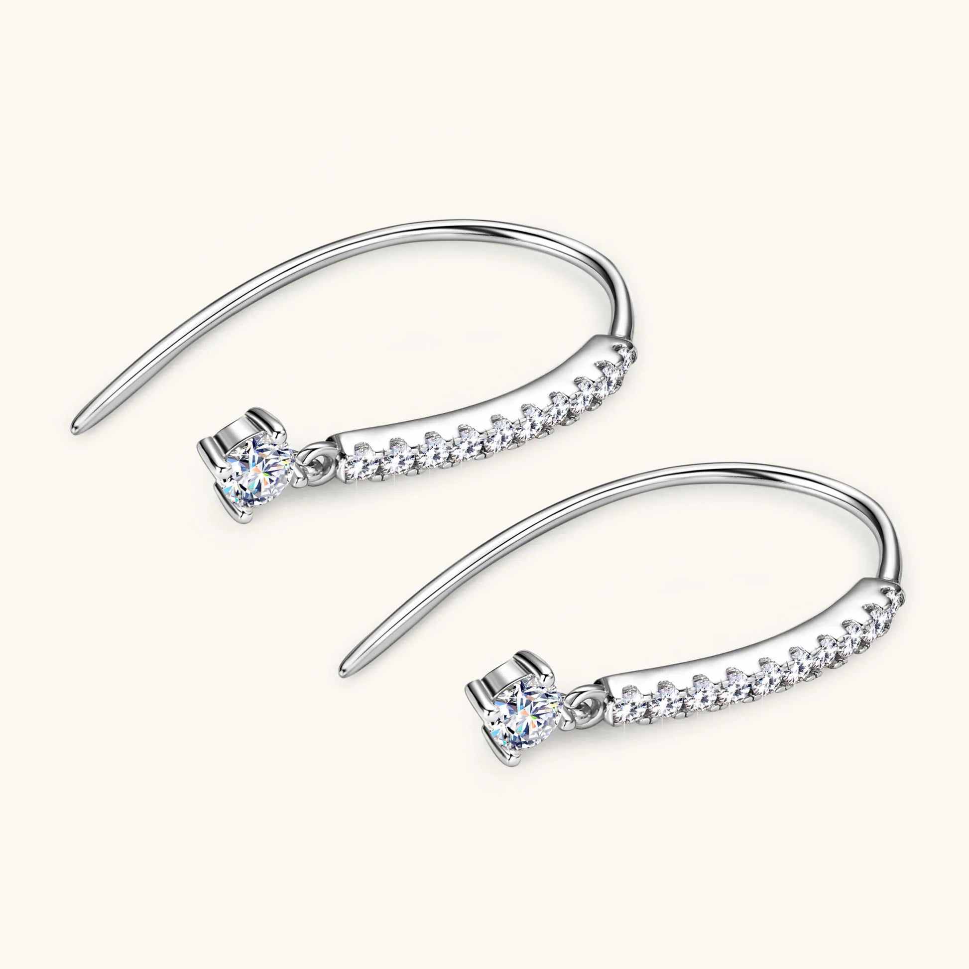 MOISSANITE STERLING SILVER EARRINGS