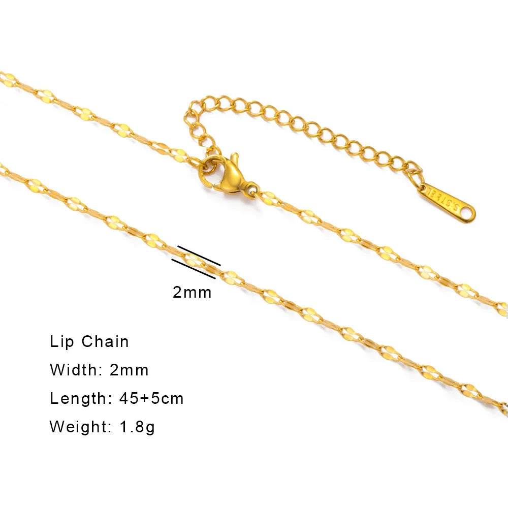 GOLD LIP CHAIN NECKLACES (5PCS)