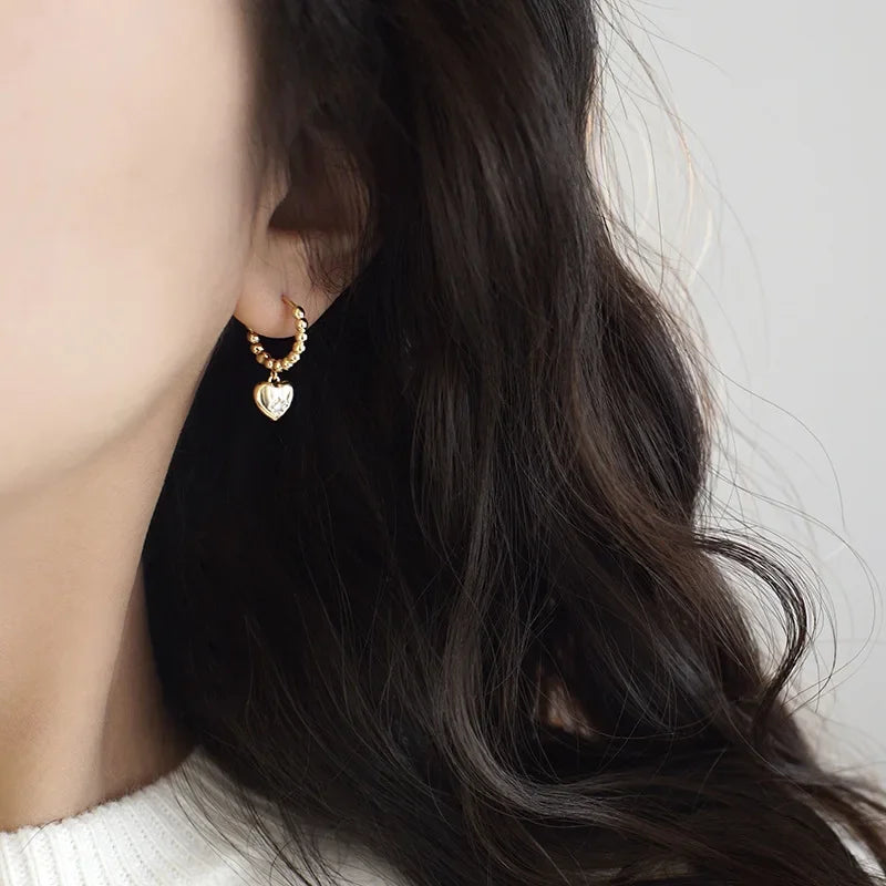 925 SILVER HEART HOOP EARRINGS
