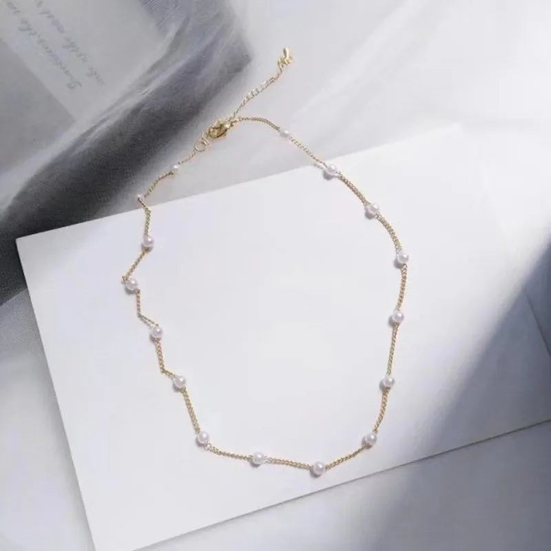 KPOP PEARL CHOKER NECKLACE
