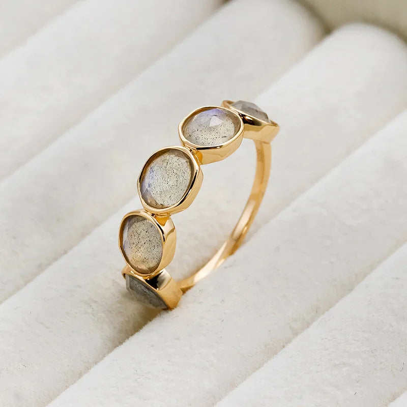 NATURAL LABRADORITE GOLD RING