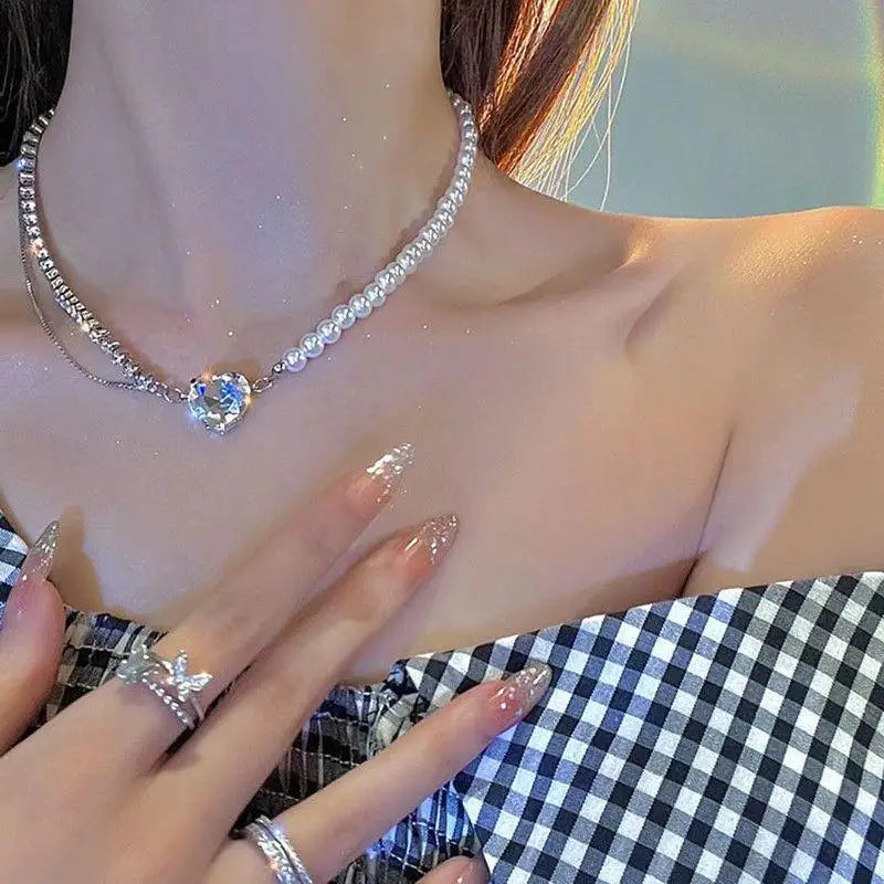 KPOP PEARL CHOKER NECKLACE