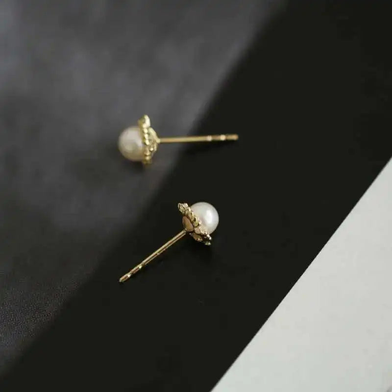 9K GOLD PEARL STUD EARRINGS