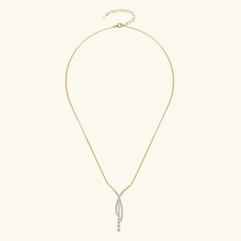 MOISSANITE CROSS SILVER NECKLACE