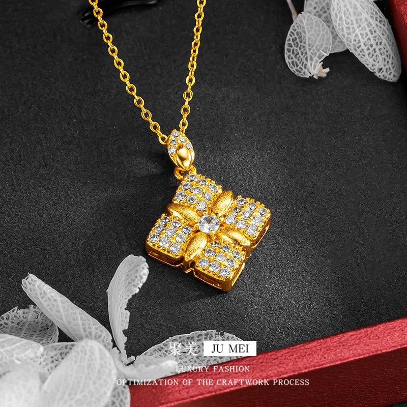 24K Gold Four Leaf Flower Necklace