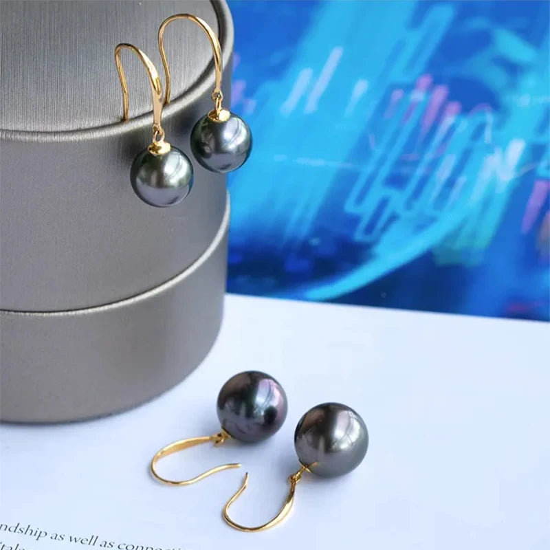 TAHITIAN PEARL GOLD EARRINGS