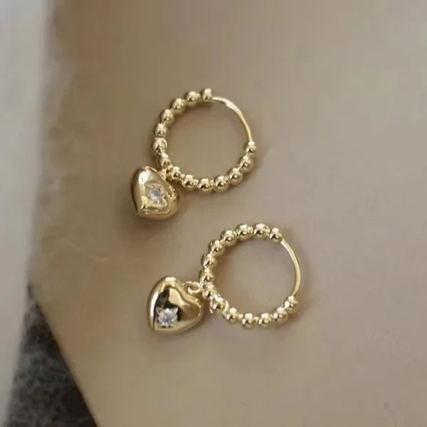 925 SILVER HEART HOOP EARRINGS