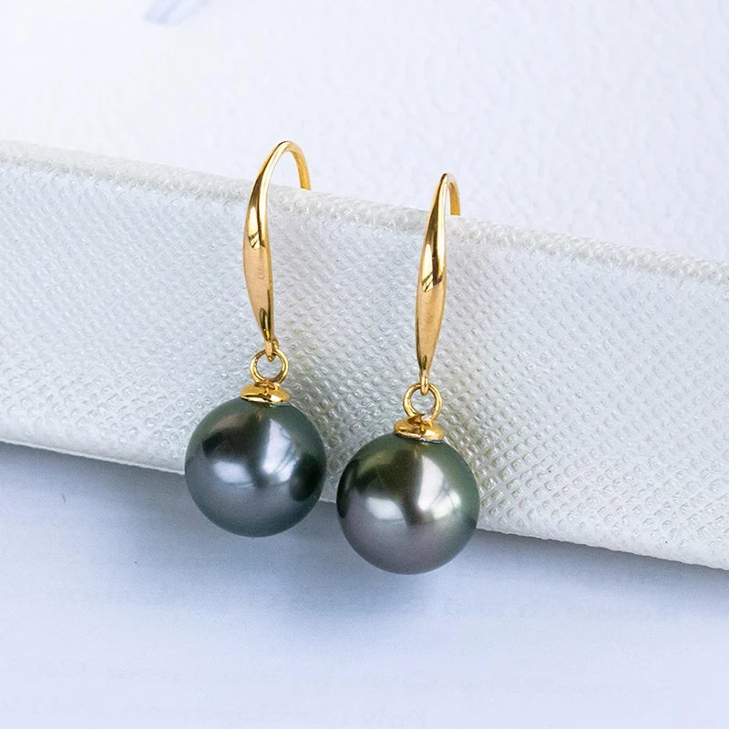 TAHITIAN PEARL GOLD EARRINGS