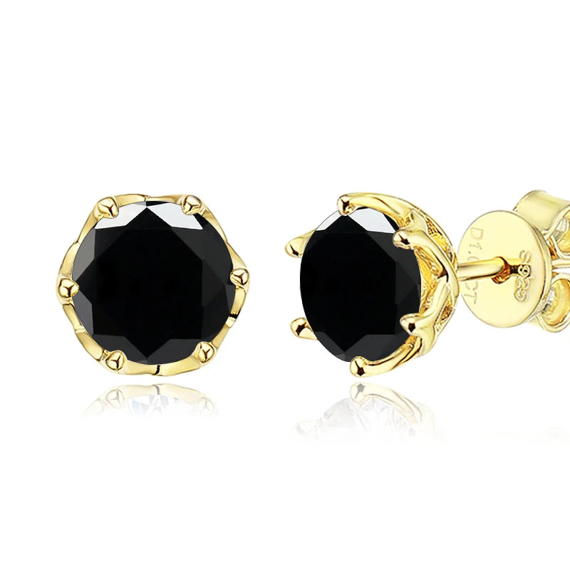MOISSANITE GOLD STUD EARRINGS