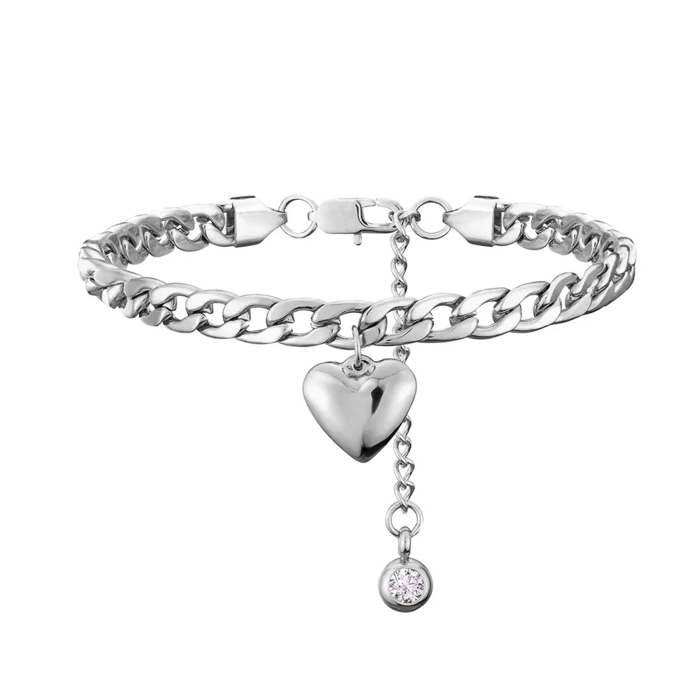 Silver Heart Anklet