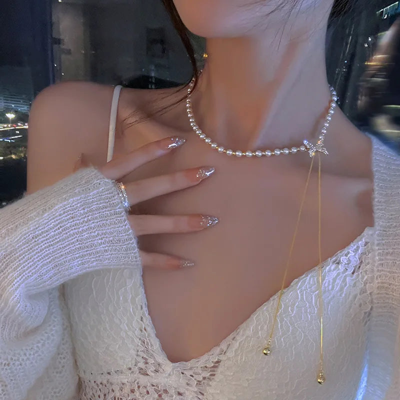KPOP PEARL CHOKER NECKLACE