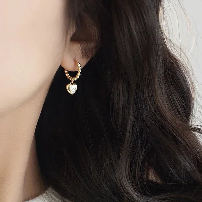 925 SILVER HEART HOOP EARRINGS