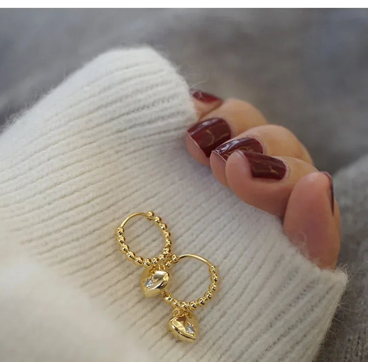 925 SILVER HEART HOOP EARRINGS
