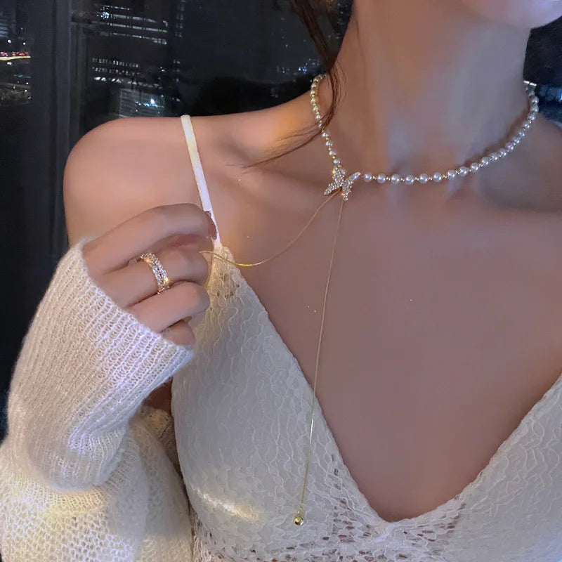 KPOP PEARL CHOKER NECKLACE