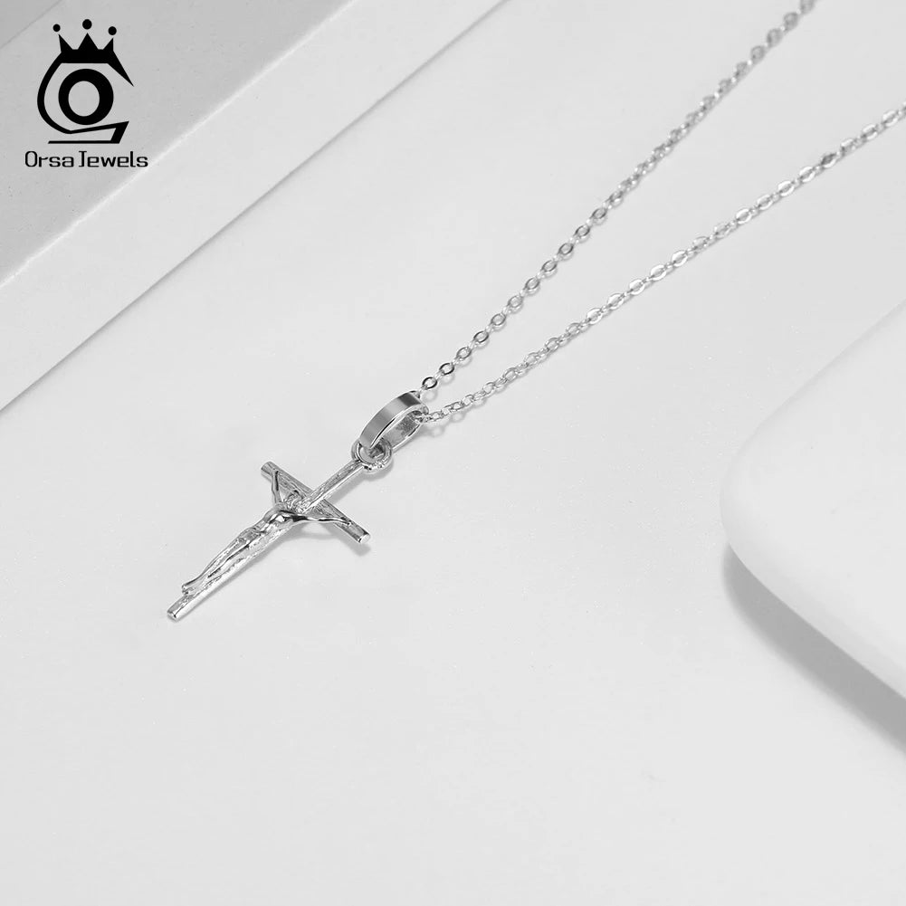 STERLING SILVER CROSS NECKLACE