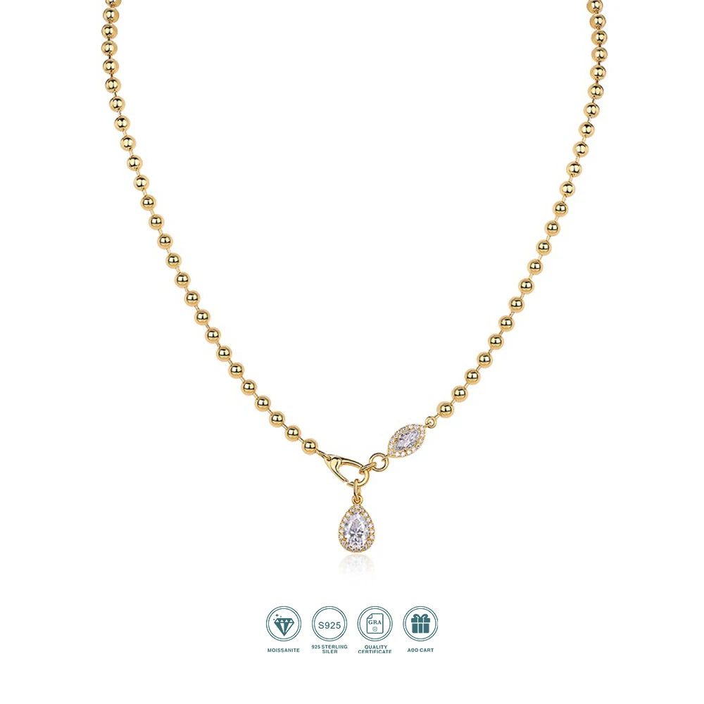 Moissanite Beaded Necklace